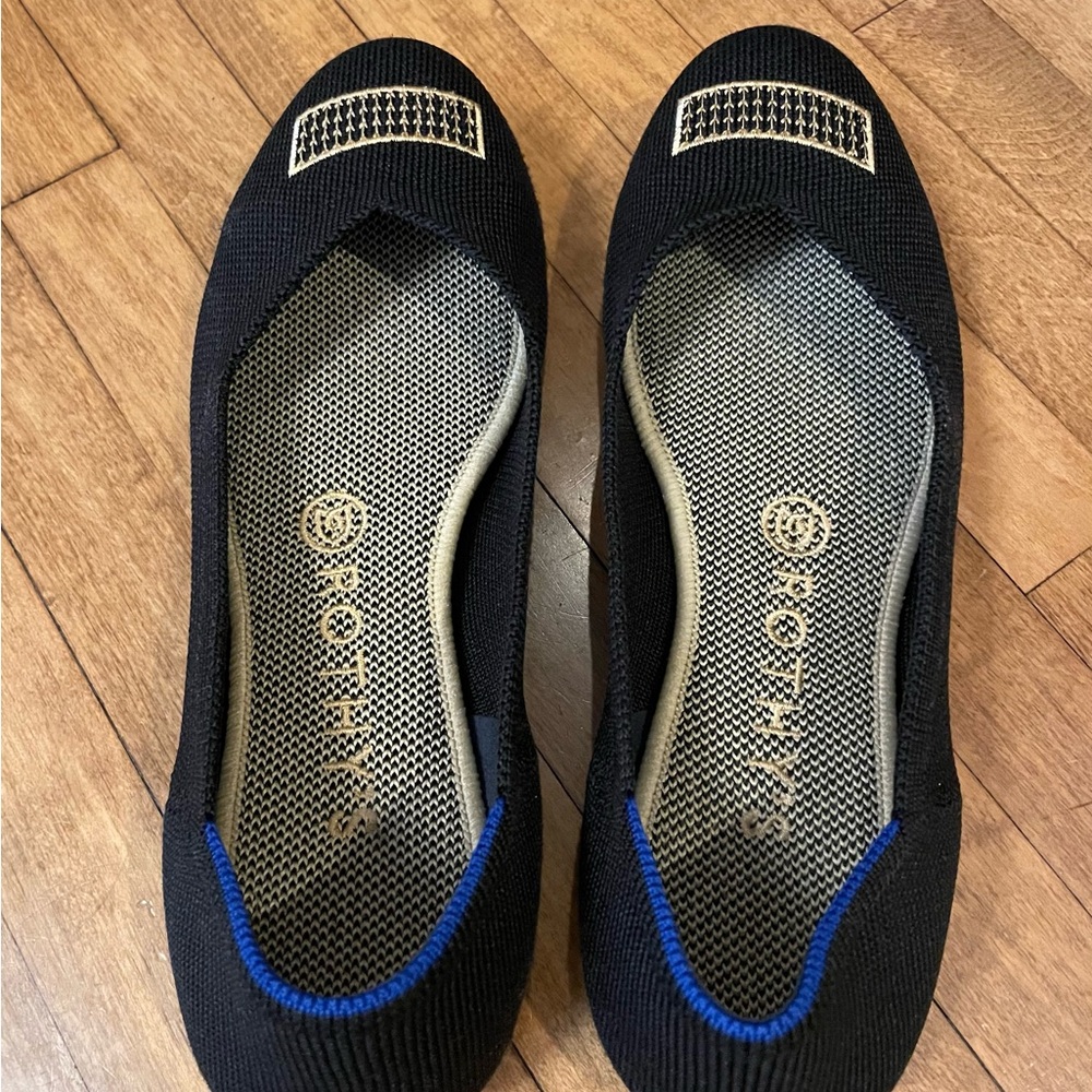 Rothy's Black Flats w Gold Detail (sz 7.5) - Picture 3 of 9